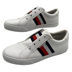 Tommy Hilfiger Womens 9.5M White Slip On Laceless Sneakers Comfy  Walking Shoe